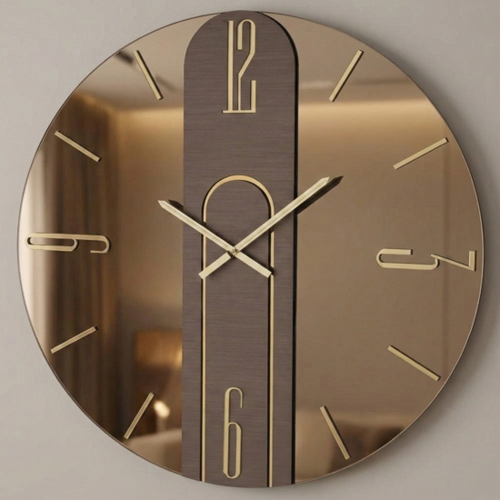 Grande orologio da parete mistica 80cm vetro bronzo design